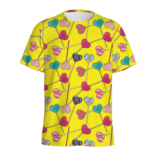 Retro Lollipop Print Men's Sports T-Shirt