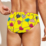 Retro Lollipop Print Men's Swim Briefs