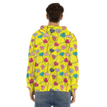 Retro Lollipop Print Men's Velvet Pullover Hoodie