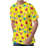Retro Lollipop Print Men's Velvet T-Shirt