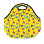 Retro Lollipop Print Neoprene Lunch Bag