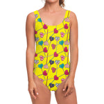 Retro Lollipop Print One Piece Swimsuit