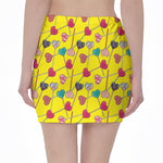 Retro Lollipop Print Pencil Mini Skirt
