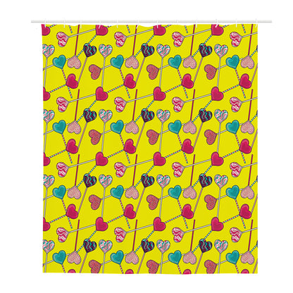 Retro Lollipop Print Polyester Shower Curtain