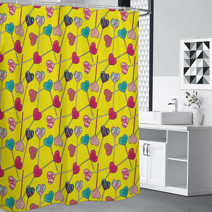 Retro Lollipop Print Premium Shower Curtain