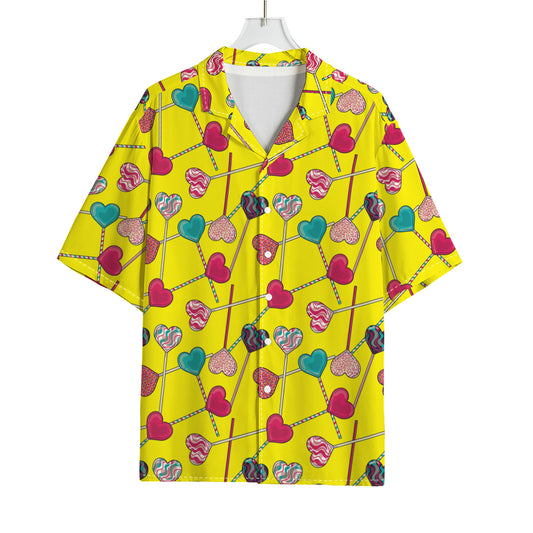Retro Lollipop Print Rayon Hawaiian Shirt