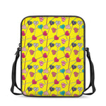 Retro Lollipop Print Rectangular Crossbody Bag