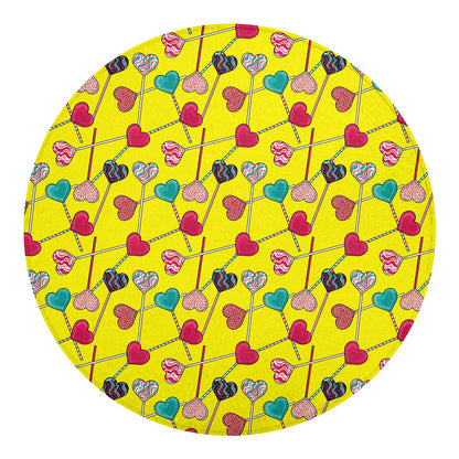 Retro Lollipop Print Round Blanket
