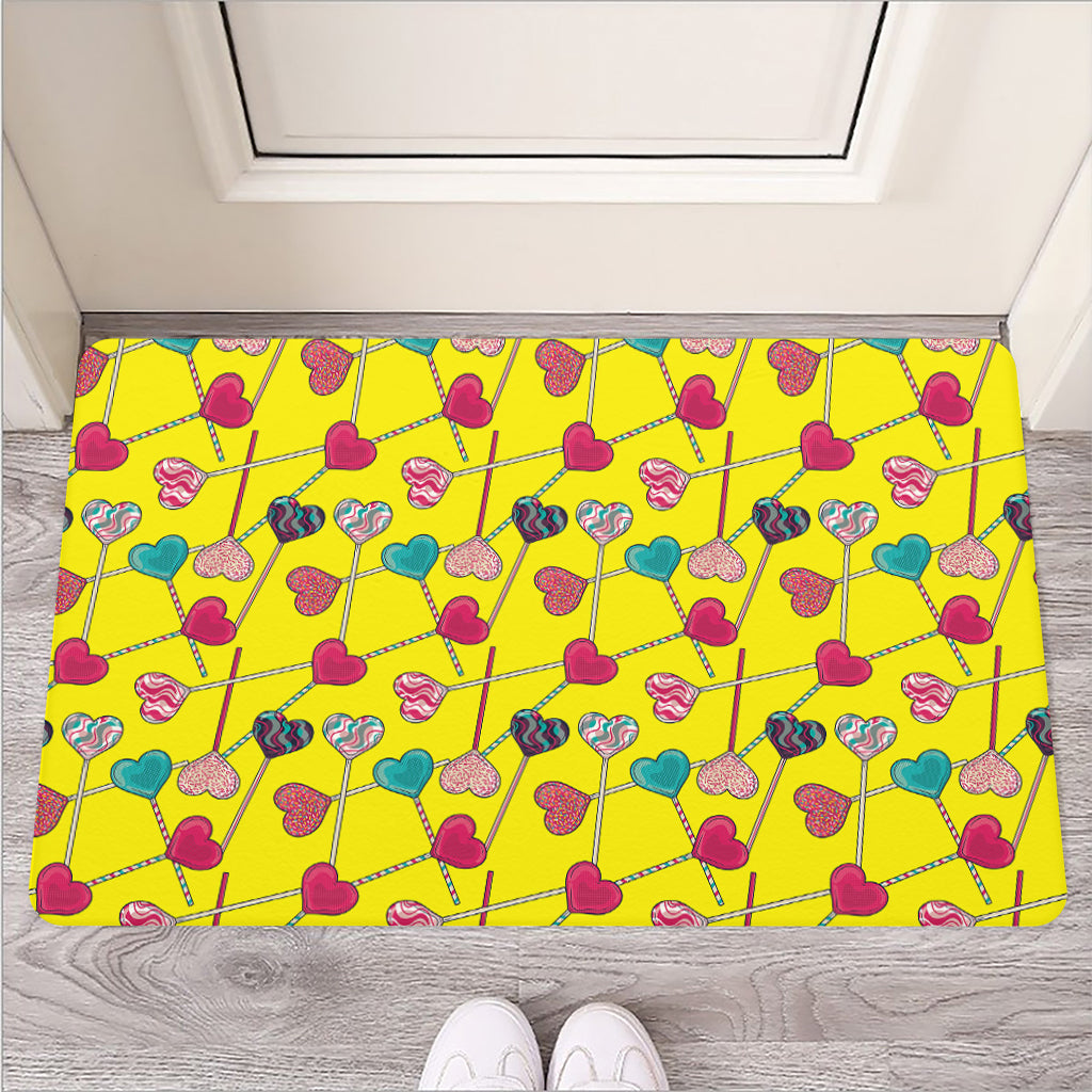 Retro Lollipop Print Rubber Doormat
