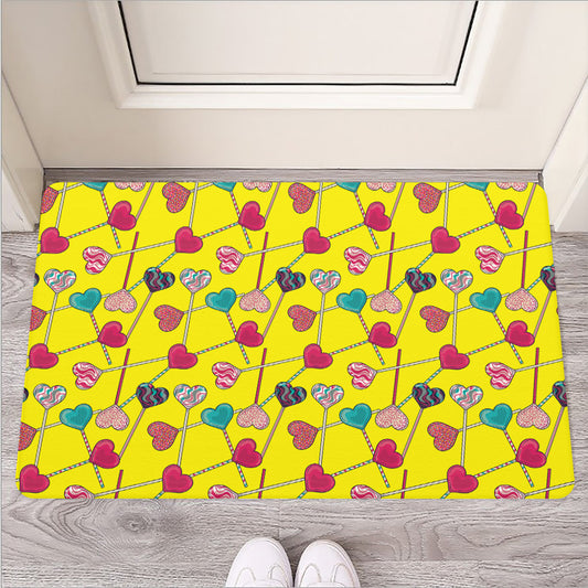 Retro Lollipop Print Rubber Doormat