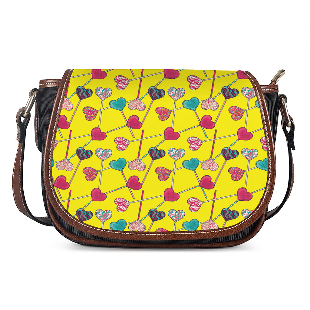 Retro Lollipop Print Saddle Bag