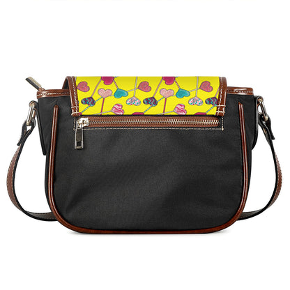 Retro Lollipop Print Saddle Bag