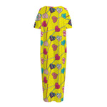 Retro Lollipop Print Short Sleeve Long Nightdress
