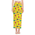 Retro Lollipop Print Side Slit Maxi Skirt