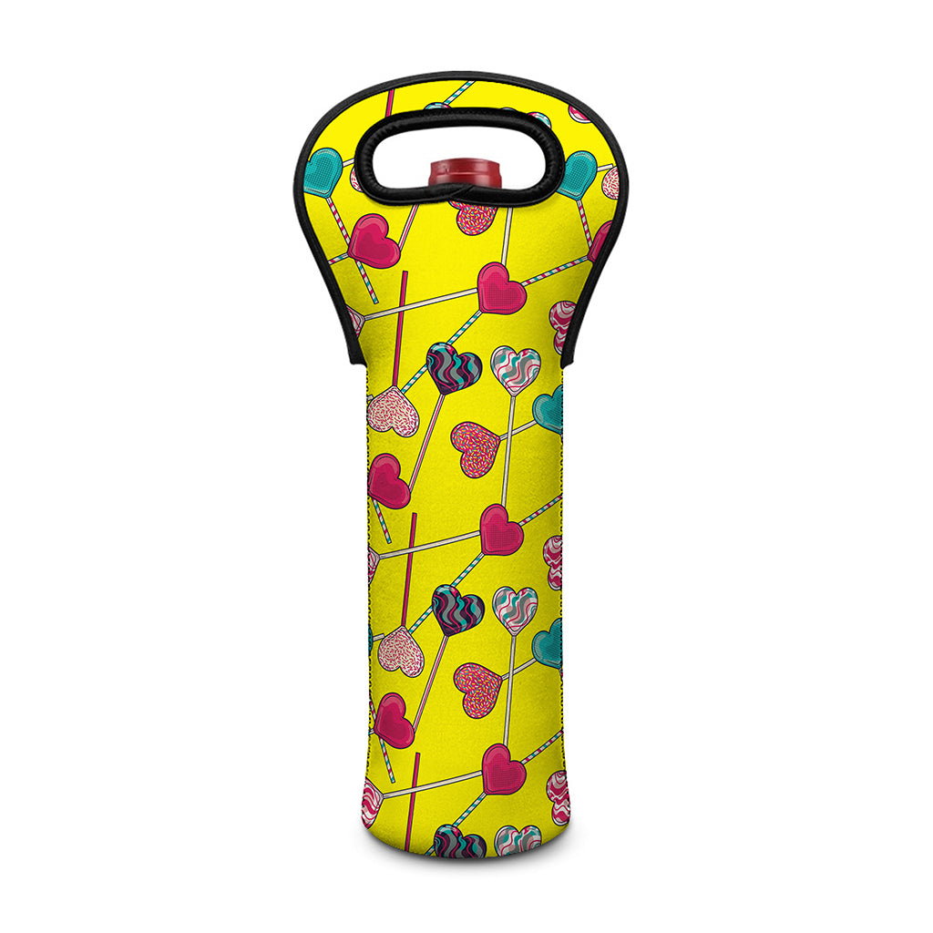 Retro Lollipop Print Single Neoprene Wine Tote