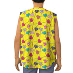 Retro Lollipop Print Sleeveless Baseball Jersey