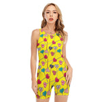 Retro Lollipop Print Sleeveless One Piece Swimsuit