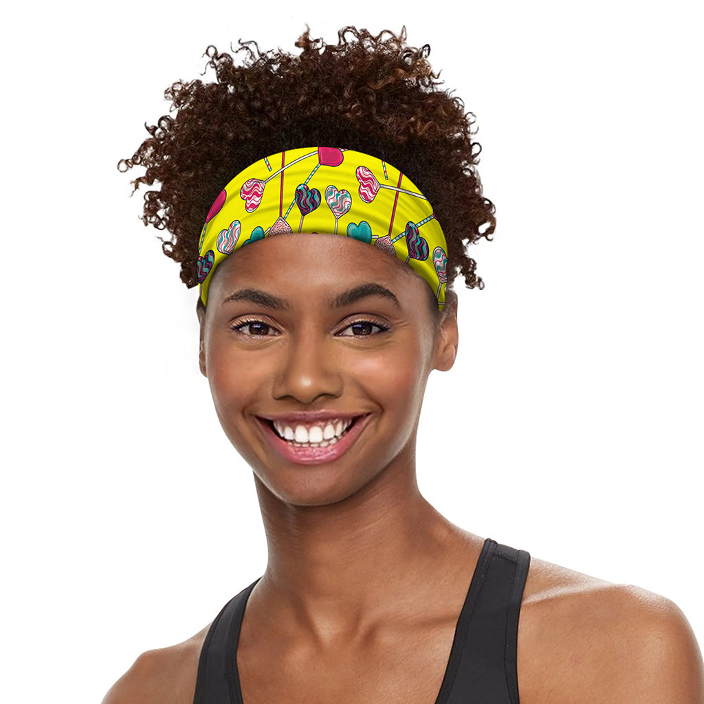 Retro Lollipop Print Sports Headband