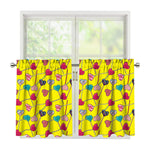 Retro Lollipop Print Tier Curtains