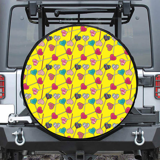 Retro Lollipop Print Tire Cover
