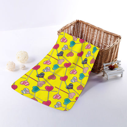 Retro Lollipop Print Towel