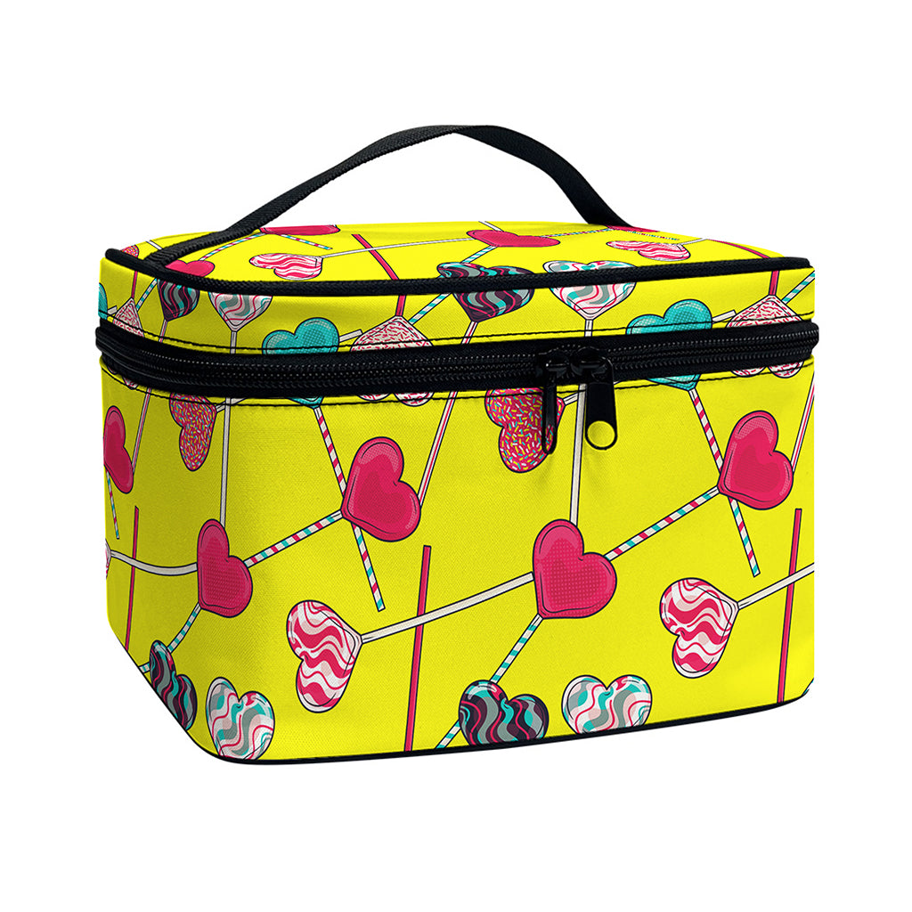 Retro Lollipop Print Travel Makeup Bag