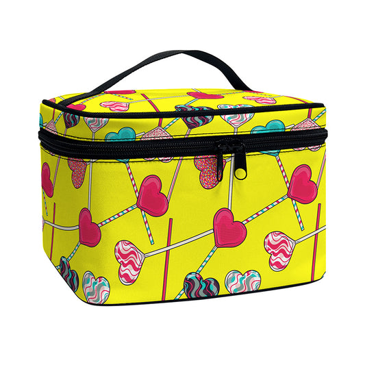 Retro Lollipop Print Travel Makeup Bag