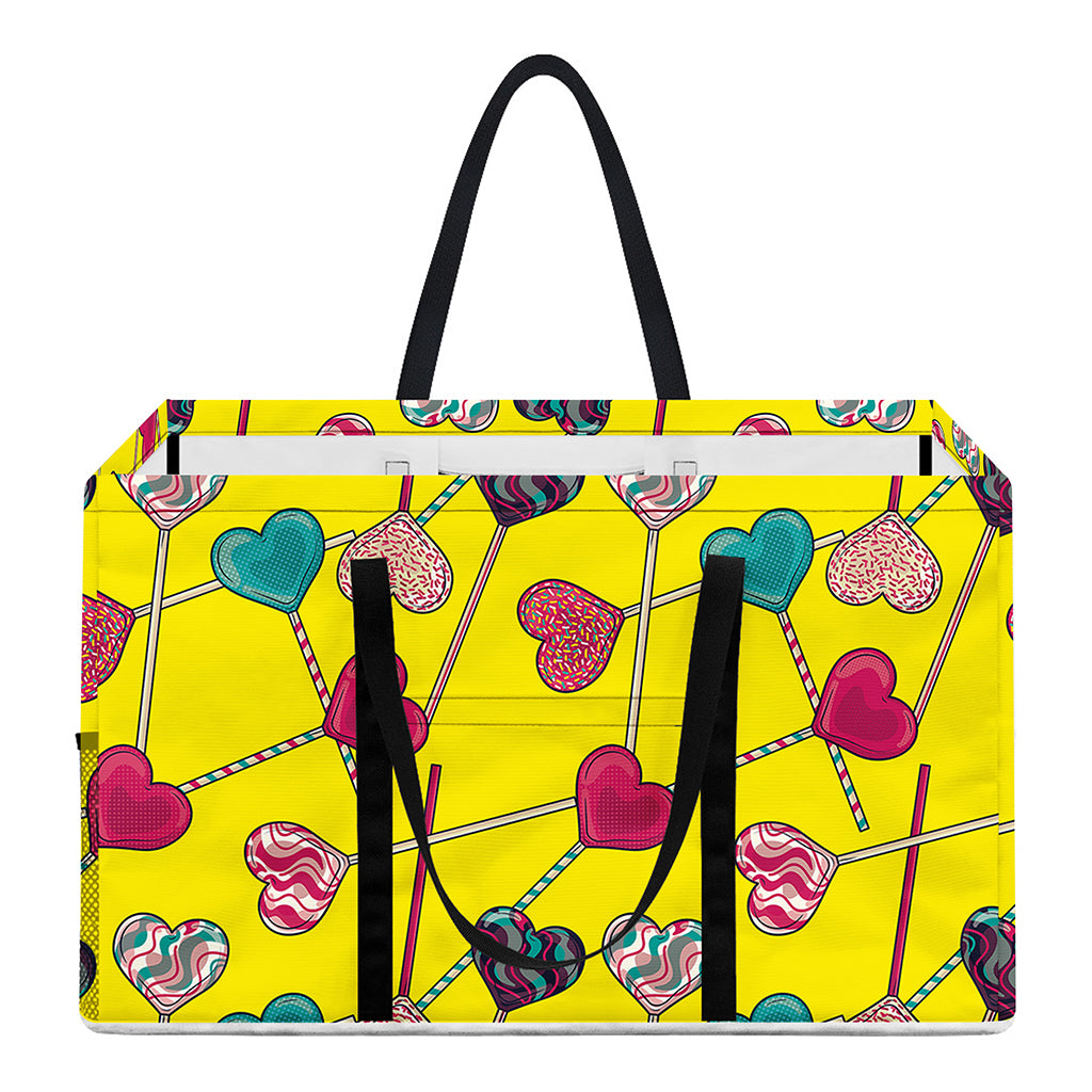 Retro Lollipop Print Utility Tote Bag