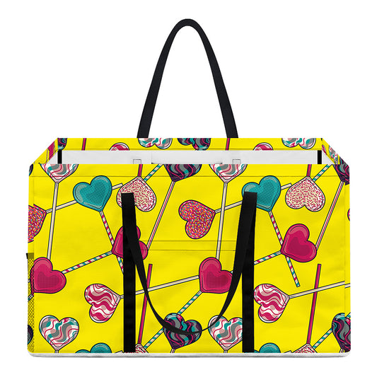 Retro Lollipop Print Utility Tote Bag