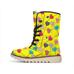 Retro Lollipop Print Winter Boots