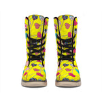 Retro Lollipop Print Winter Boots