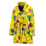 Retro Lollipop Print Women's Bathrobe