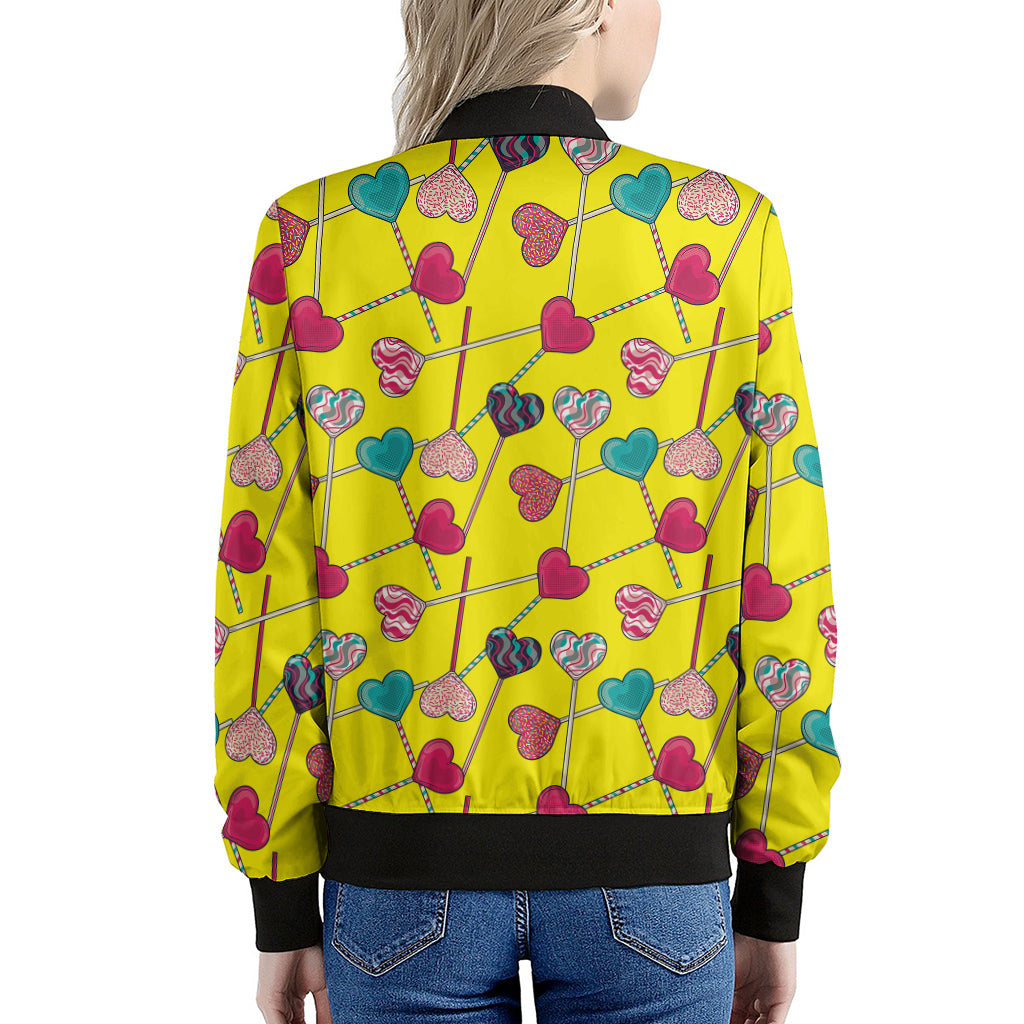 Retro Lollipop Print Women's Bomber Jacket