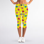 Retro Lollipop Print Women's Capri Leggings