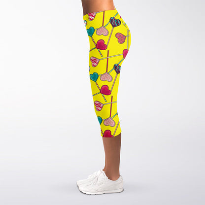 Retro Lollipop Print Women's Capri Leggings