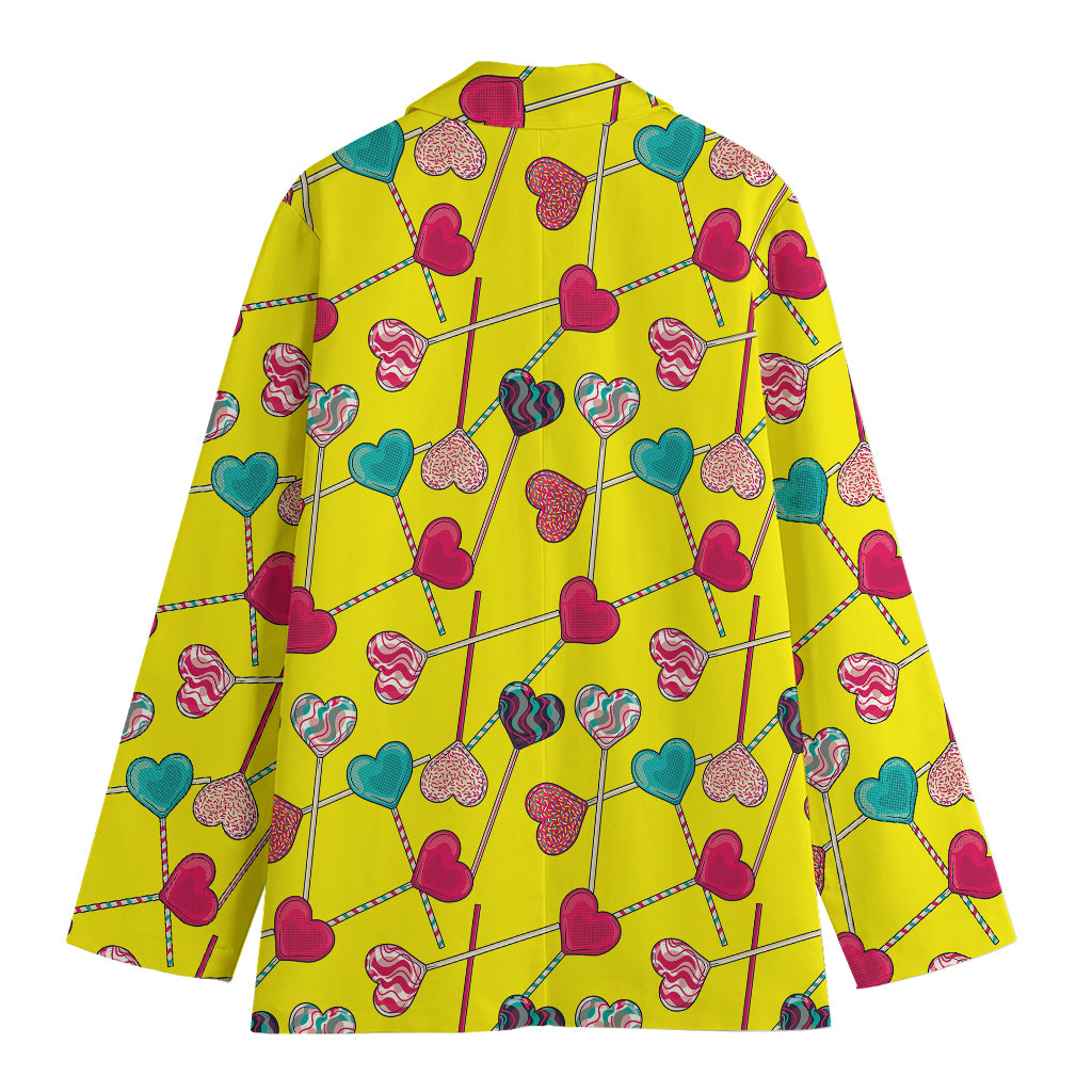 Retro Lollipop Print Women's Cotton Blazer