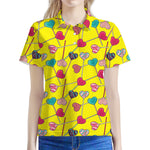 Retro Lollipop Print Women's Polo Shirt