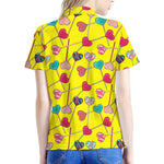 Retro Lollipop Print Women's Polo Shirt
