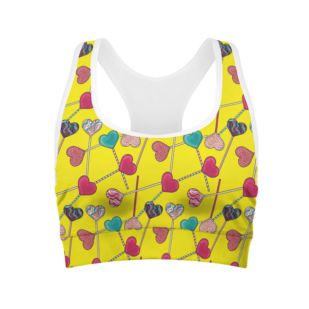 Retro Lollipop Print Women's Sports Bra