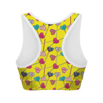 Retro Lollipop Print Women's Sports Bra