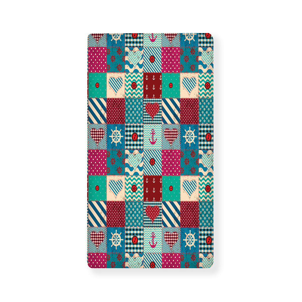 Retro Nautical Patchwork Pattern Print Baby Crib Sheet