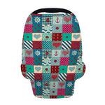 Retro Nautical Patchwork Pattern Print Baby Seat Cover