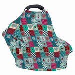 Retro Nautical Patchwork Pattern Print Baby Seat Cover