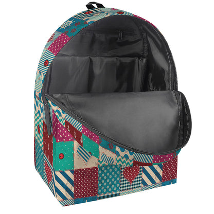 Retro Nautical Patchwork Pattern Print Backpack