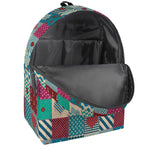 Retro Nautical Patchwork Pattern Print Backpack