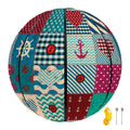Retro Nautical Patchwork Pattern Print Basketball