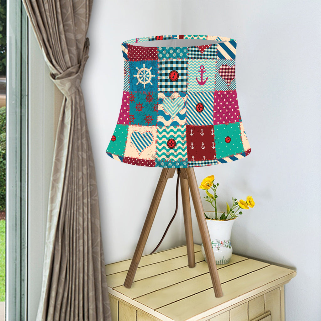 Retro Nautical Patchwork Pattern Print Bell Lamp Shade