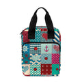 Retro Nautical Patchwork Pattern Print Bible Tote Bag