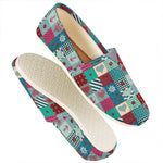 Retro Nautical Patchwork Pattern Print Casual Shoes