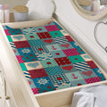 Retro Nautical Patchwork Pattern Print Changing Pad Cover
